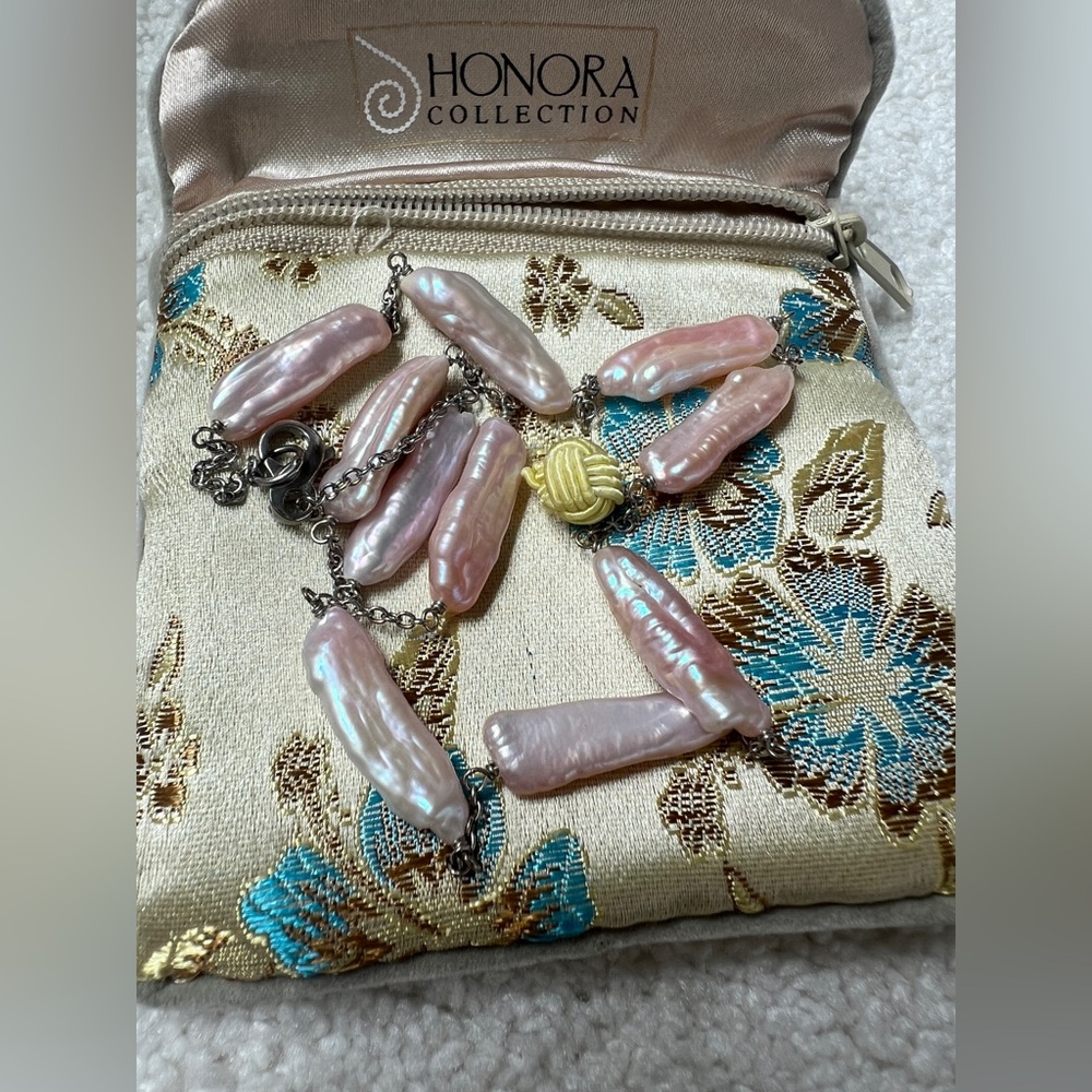 Honora sterling silver light Pink Pearl Necklace